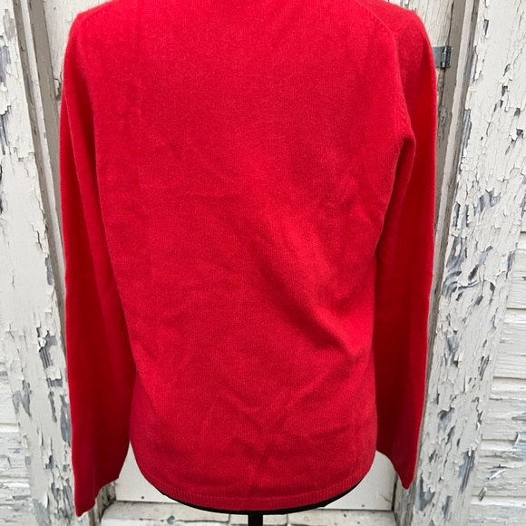 Red Women's Cashmere Cardigan Sweater - Picture 5 of 10